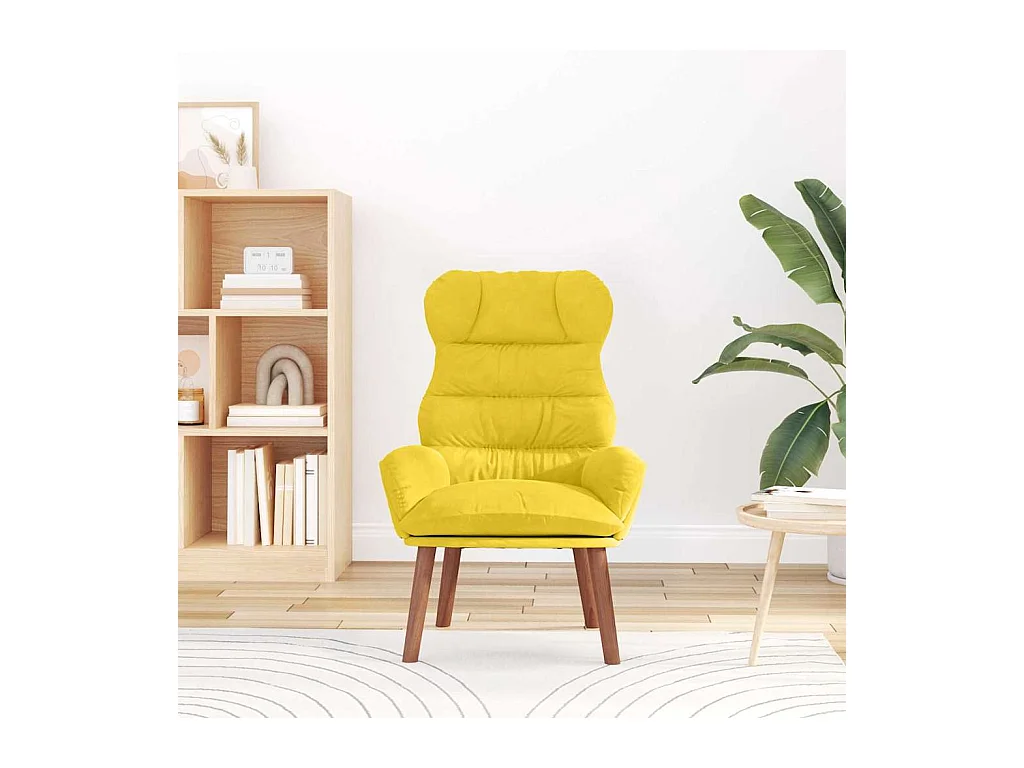 Sillón de relax | Silla Relax | Sillón de salón Amarillo 69x74x93 cm Terciopelo SHL4990