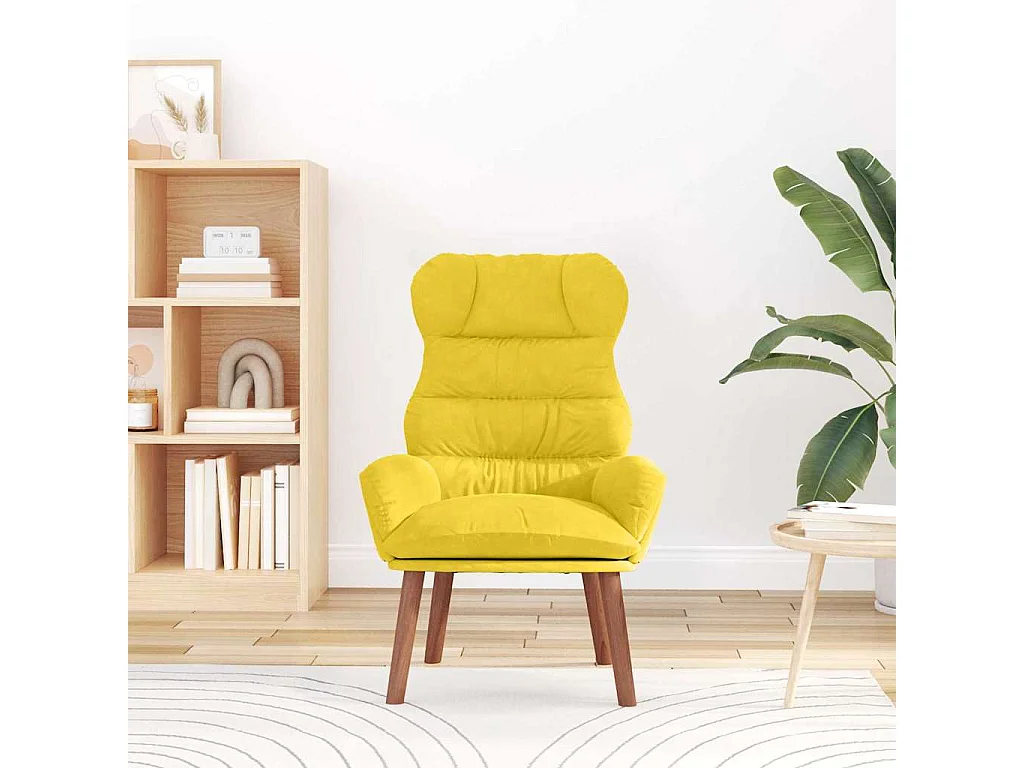 Fauteuil Salon-Chaise de relax Jaune 69x74x93 cm Velours SHL1963