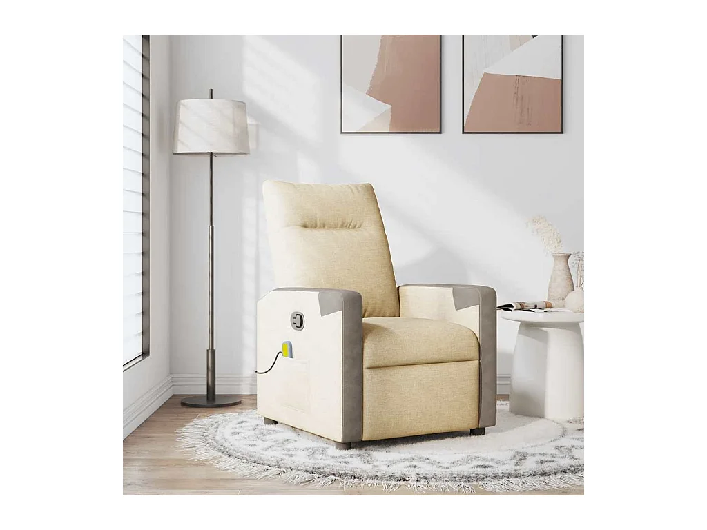 Sillón de salón | Silla | Sillón de masaje reclinable de tela crema SHL9471
