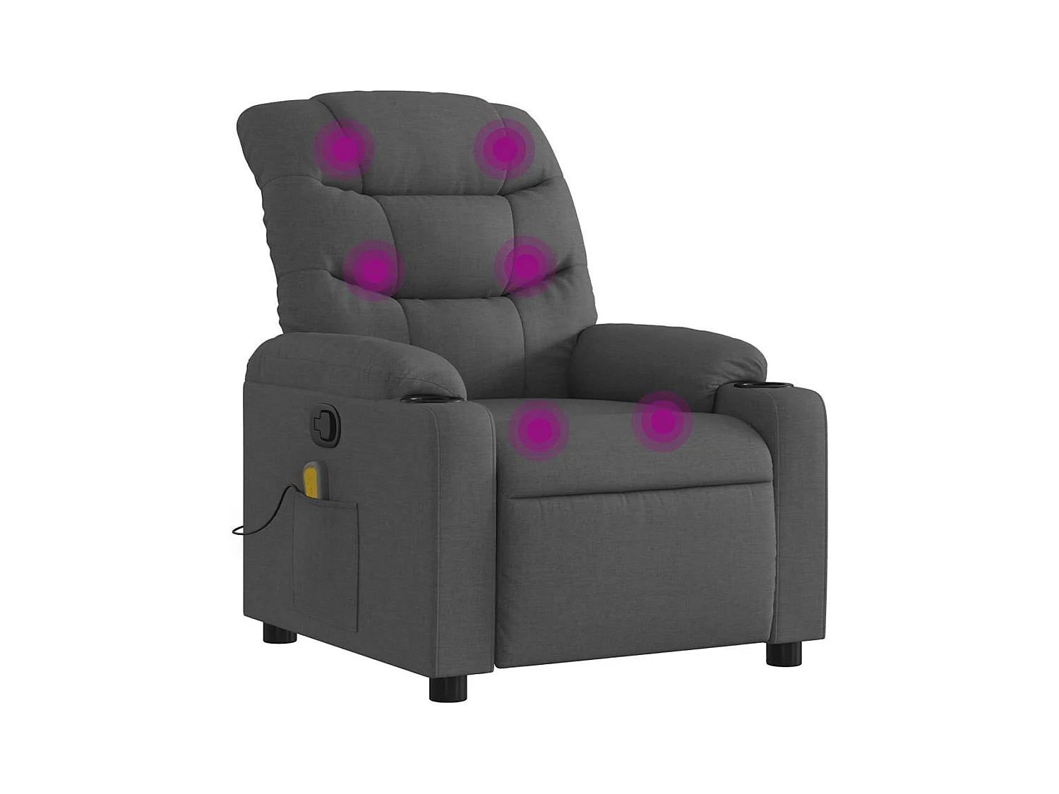 Fauteuil inclinable-Chaise de relax-Fauteuil de Massage Gris foncé Tissu SHL2476