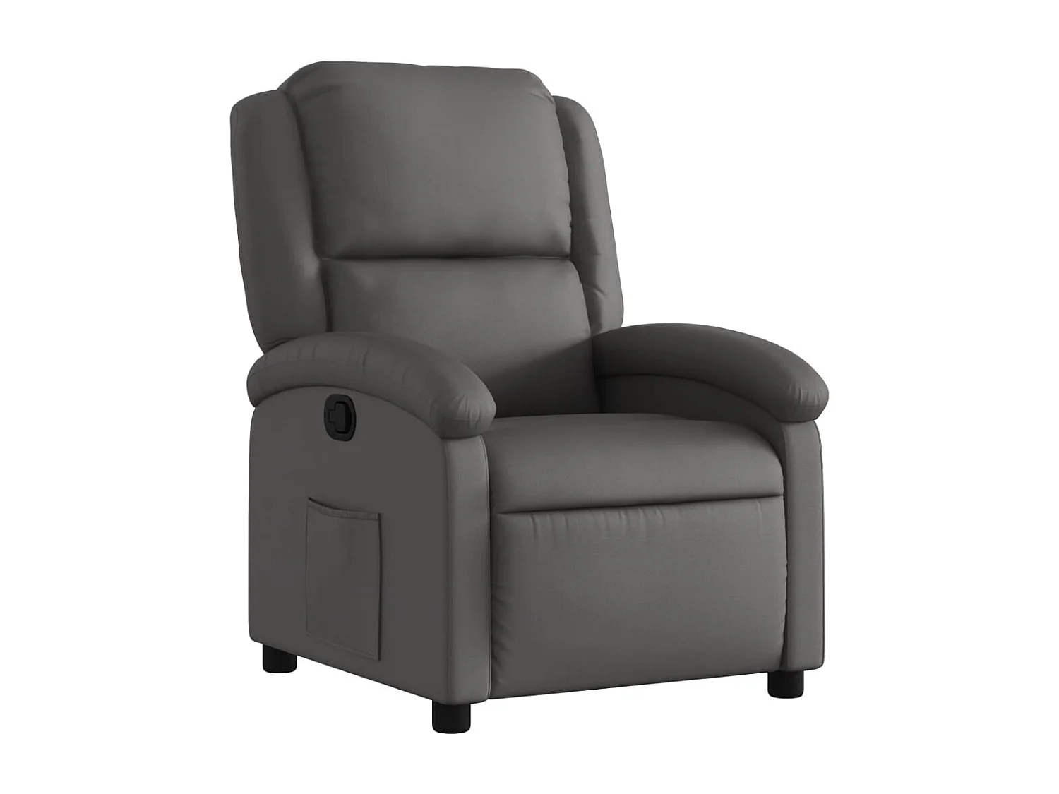 Fauteuil inclinable-Chaise de relax-Fauteuil salon gris cuir véritable SHL3568