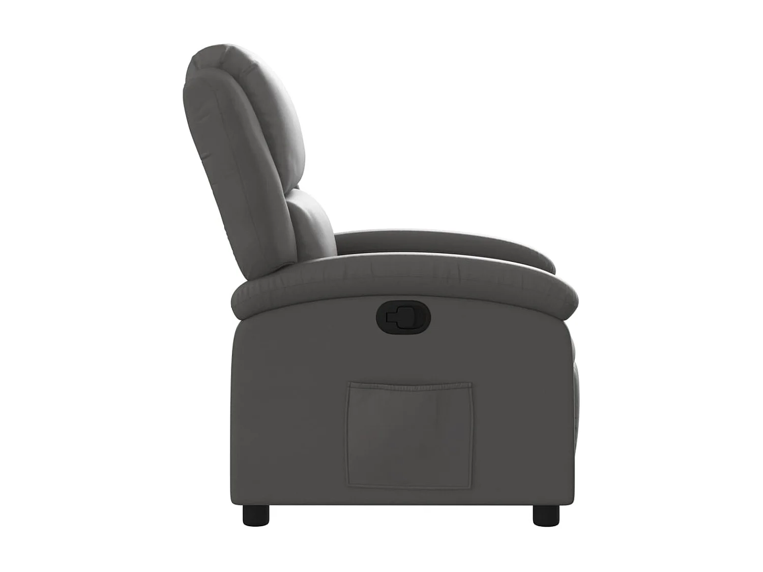 Fauteuil inclinable-Chaise de relax-Fauteuil salon gris cuir véritable SHL3568