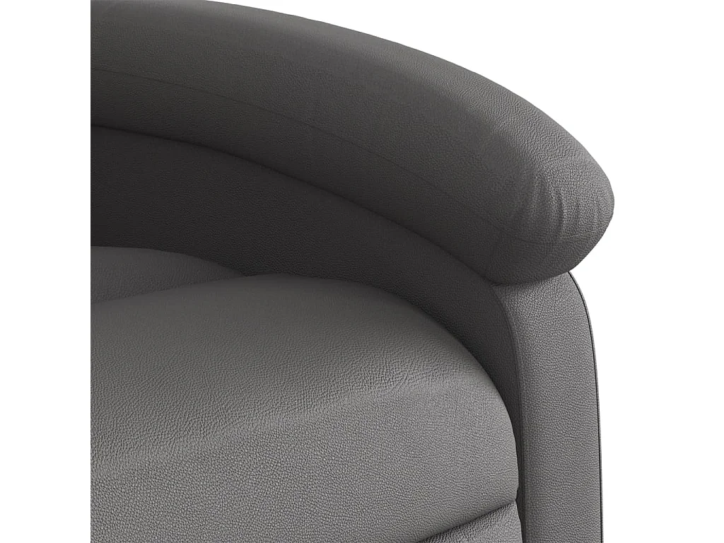 Fauteuil inclinable-Chaise de relax-Fauteuil salon gris cuir véritable SHL3568