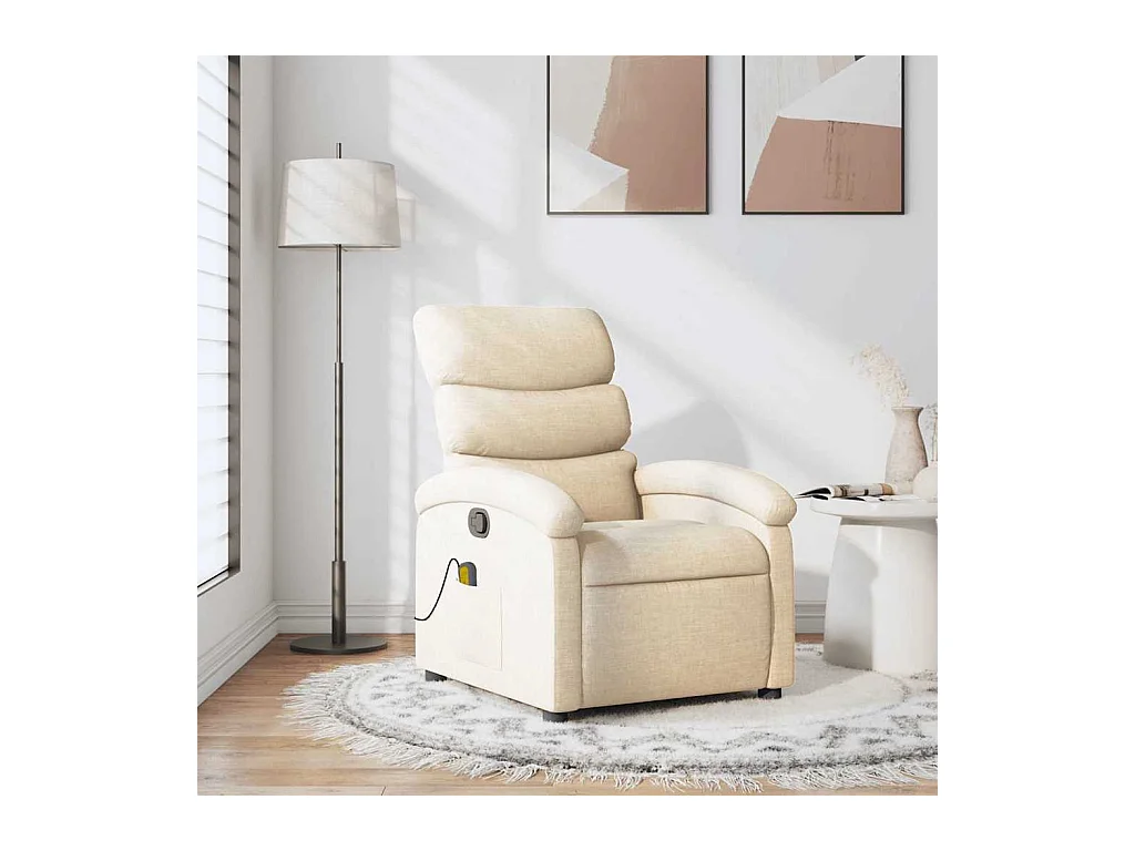 Sillón de salón | Silla | Sillón de masaje reclinable de tela crema SHL4650
