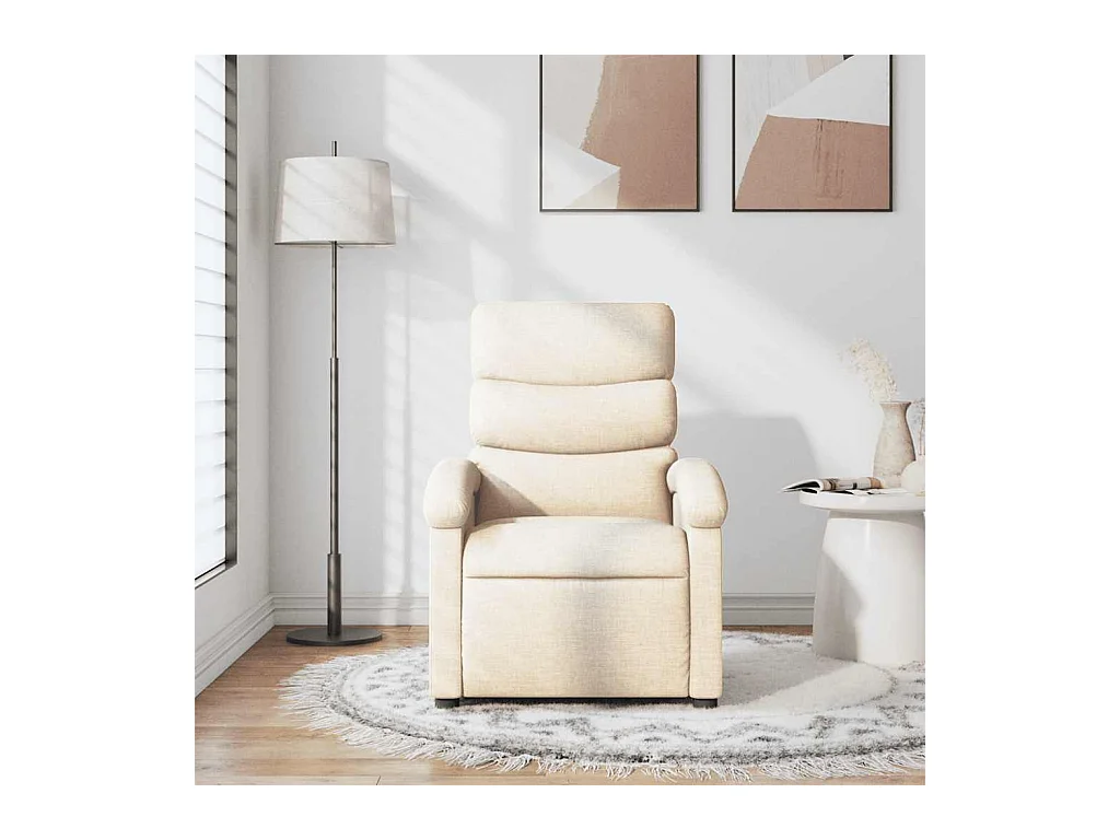Sillón de salón | Silla | Sillón de masaje reclinable de tela crema SHL4650