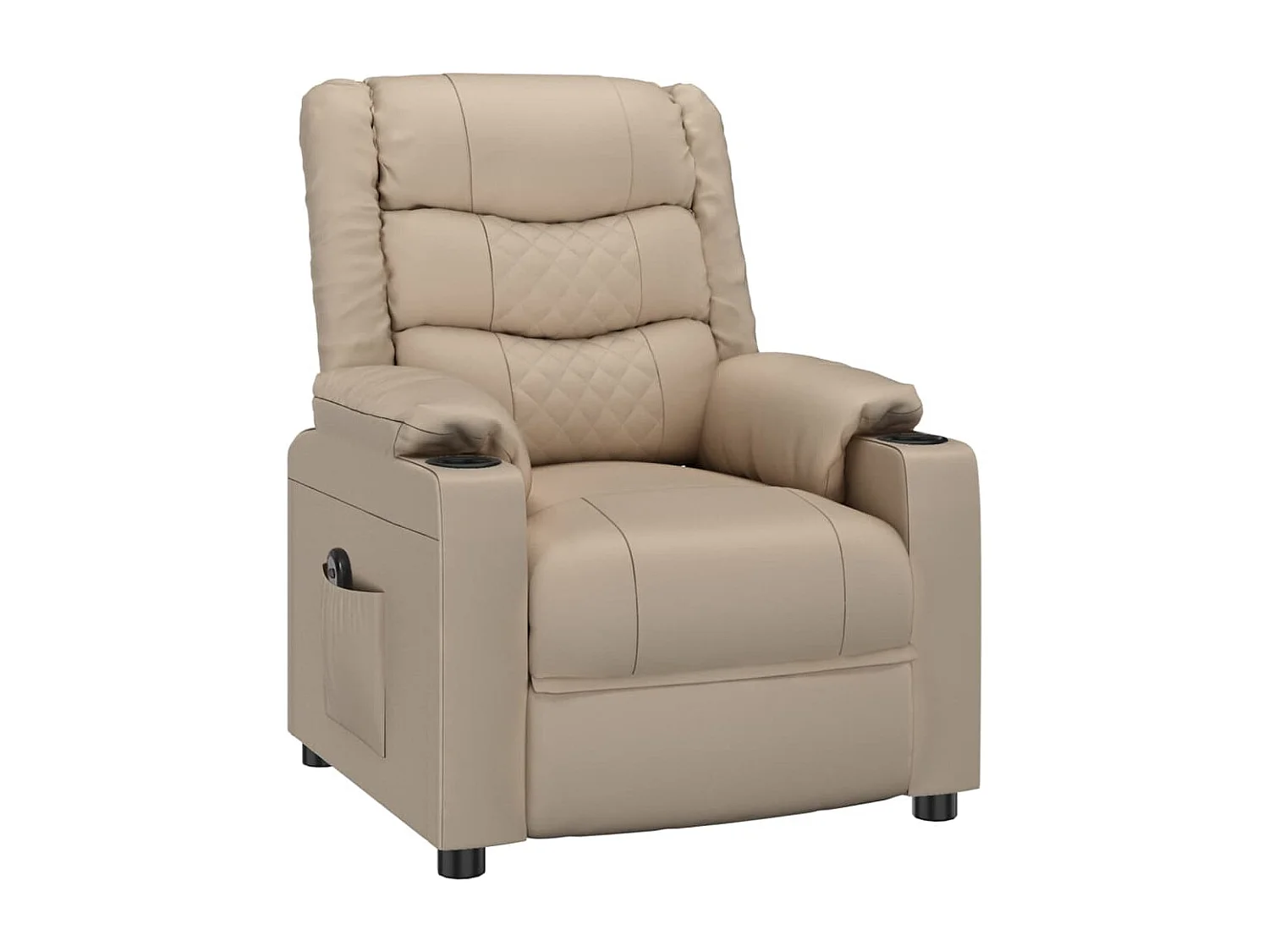 Relaxstoel | Fauteuil verstelbaar elektrisch kunstleer cappuccinokleurig