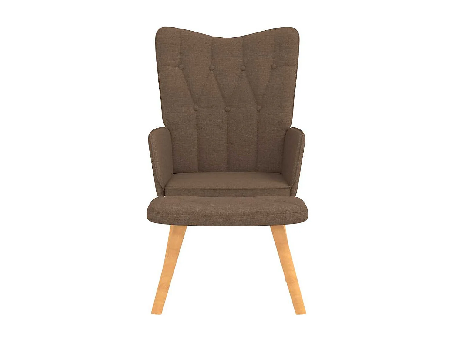 Relaxsessel mit Hocker | Lounge Sessel indoor Braun Stoff SHL19062