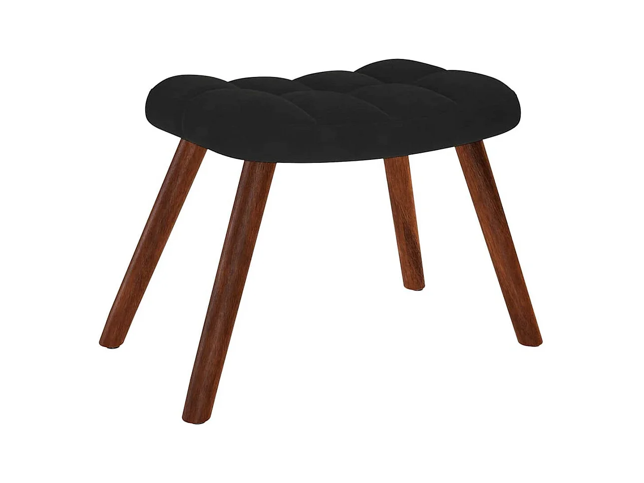 Sillón de relax | Sillón relajante con taburete de terciopelo negro SHL3969