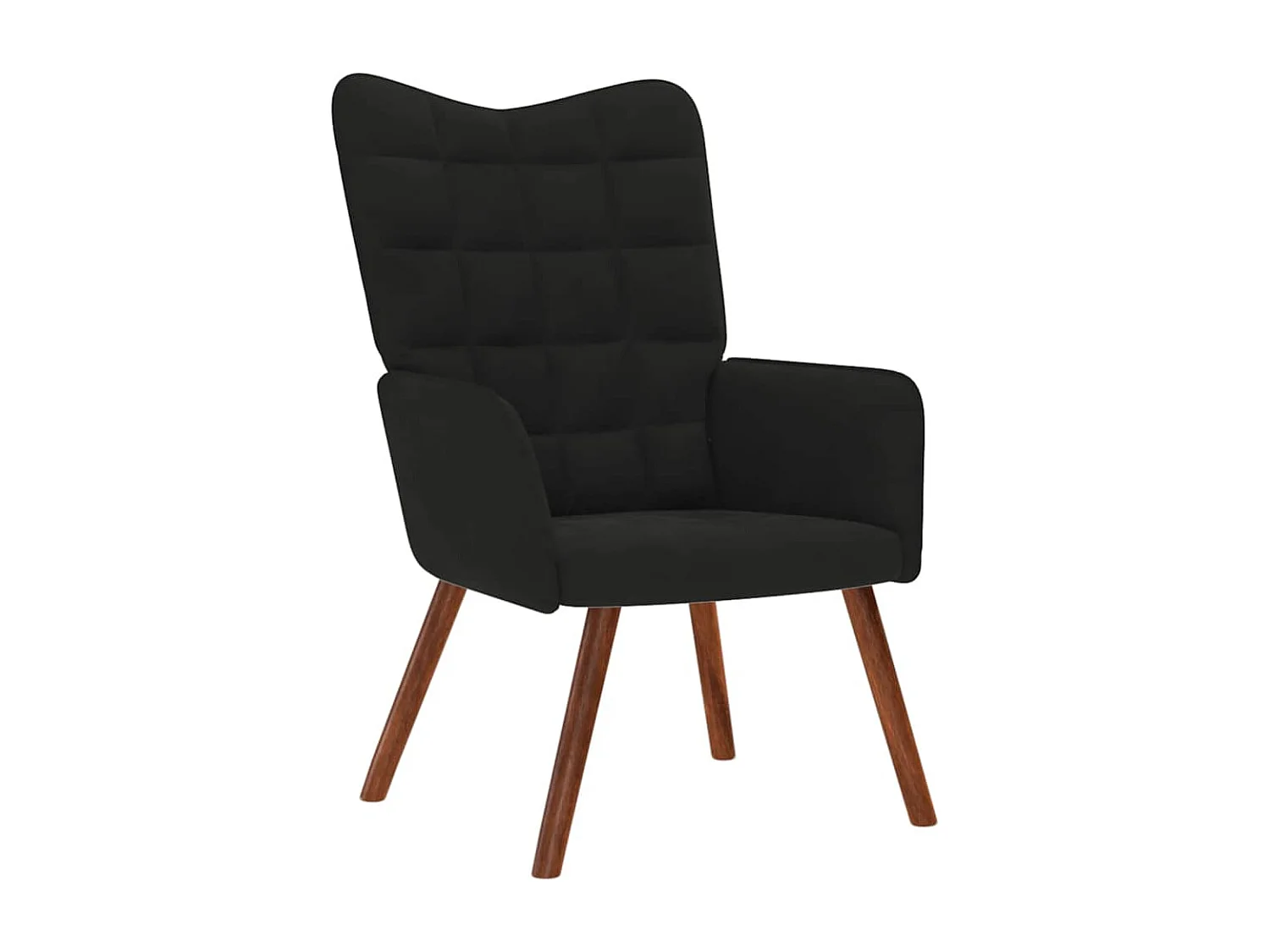 Relaxsessel mit Hocker | Lounge Sessel Schwarzer Samt SHL54361