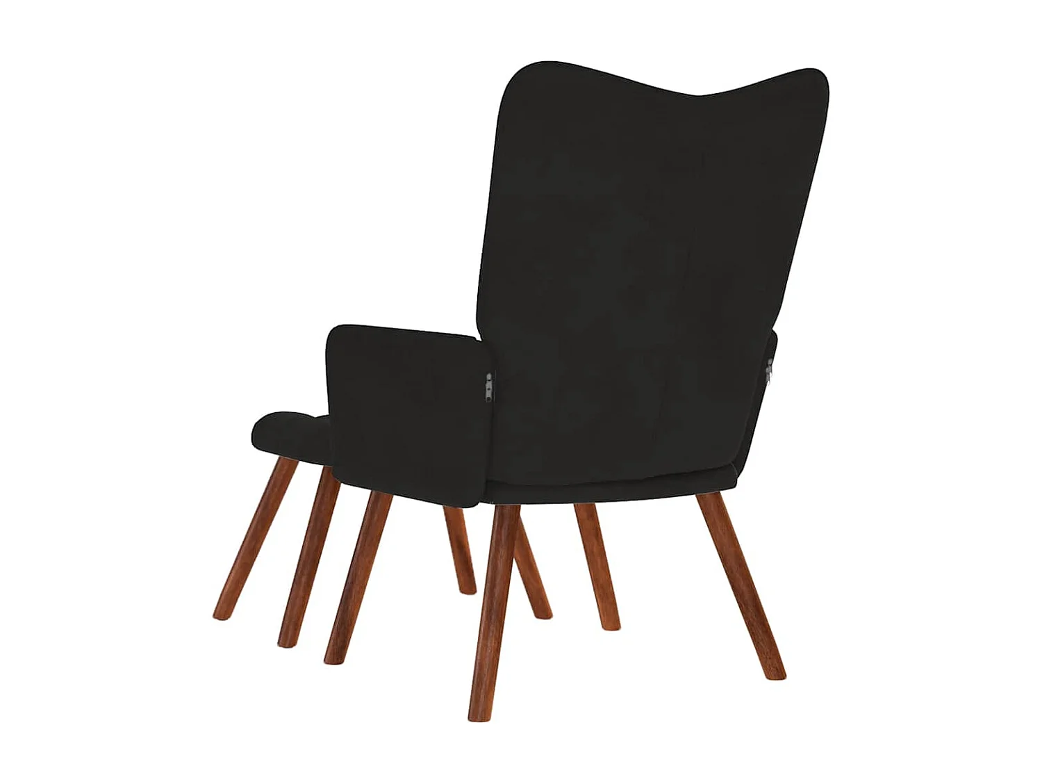 Relaxsessel mit Hocker | Lounge Sessel Schwarzer Samt SHL54361
