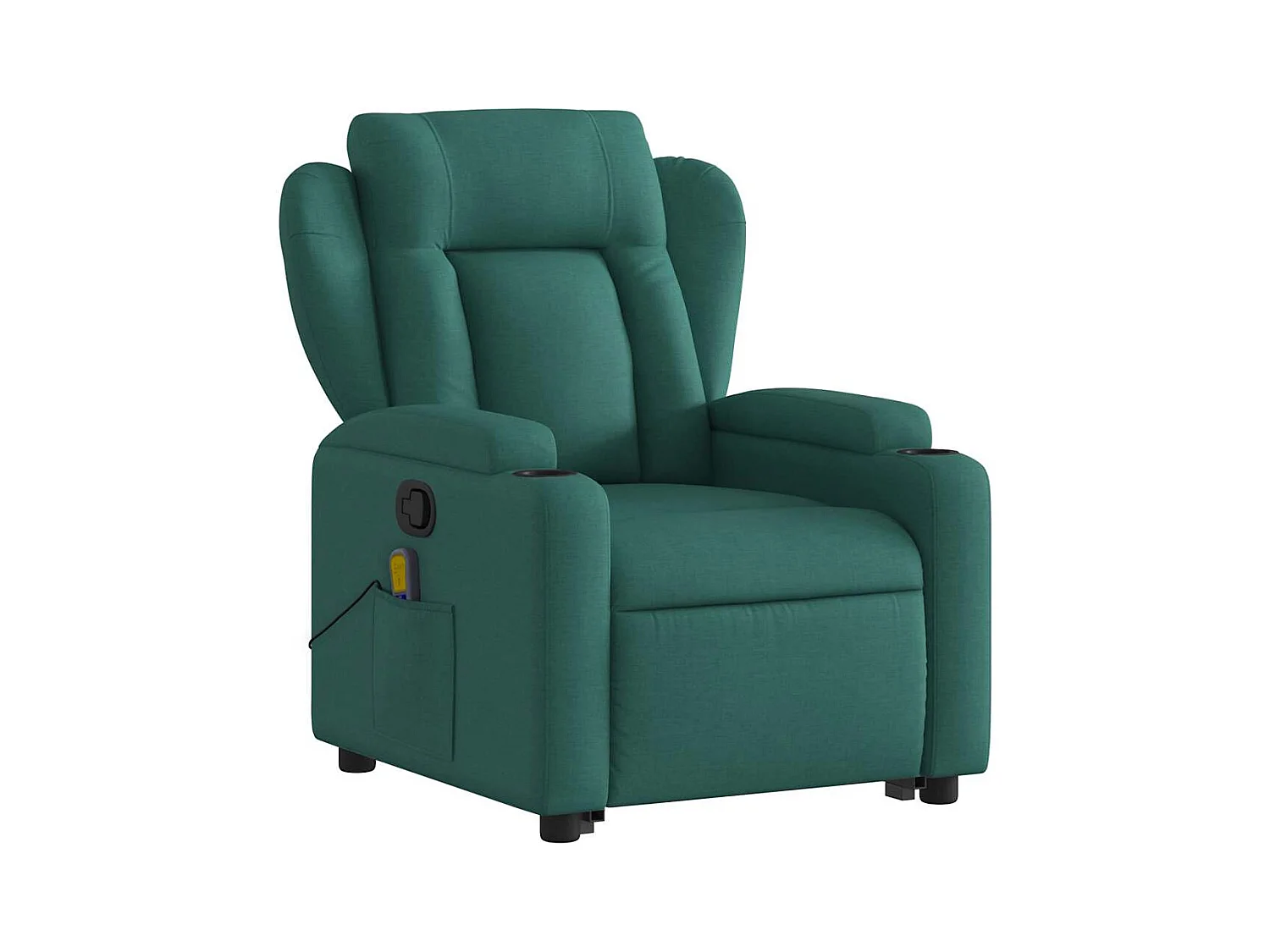 Silla de masaje reclinable de pie de tela verde oscura SHL2750