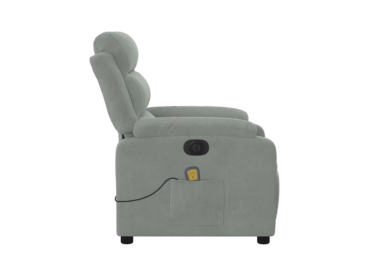 Sillón de relax | Sillón reclinable de masaje eléctrico terciopelo gris claro SHL5120