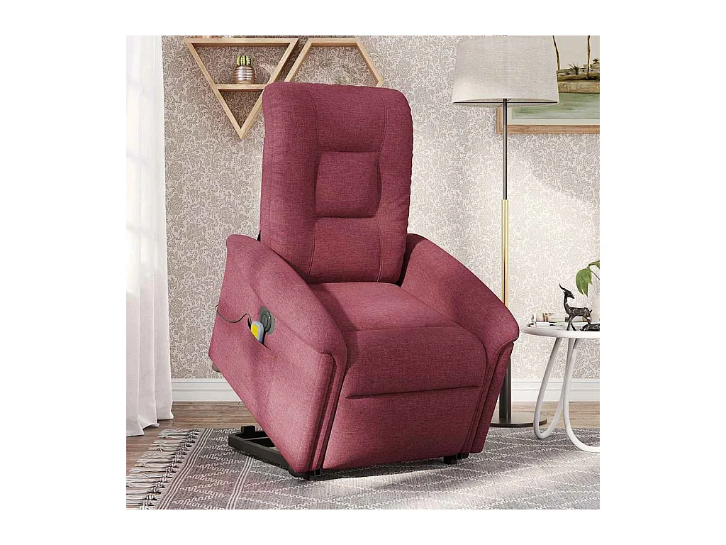 Sillón de salón | Silla | Sillón de masaje eléctrico reclinable elevable tela rojo tinto SHL2346