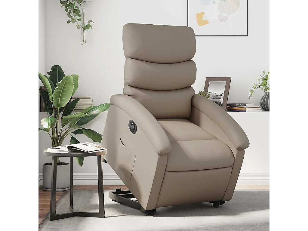 Relaxsessel mit Aufstehhilfe Elektrisch | Lounge Sessel indoor Cappuccino Kunstleder SHL87157