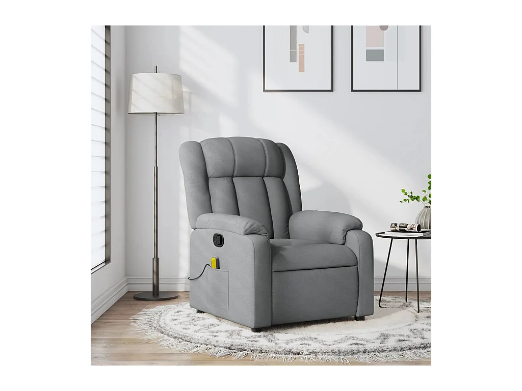 Fauteuil inclinable-Chaise de relax-Fauteuil de Massage gris clair tissu SHL4961