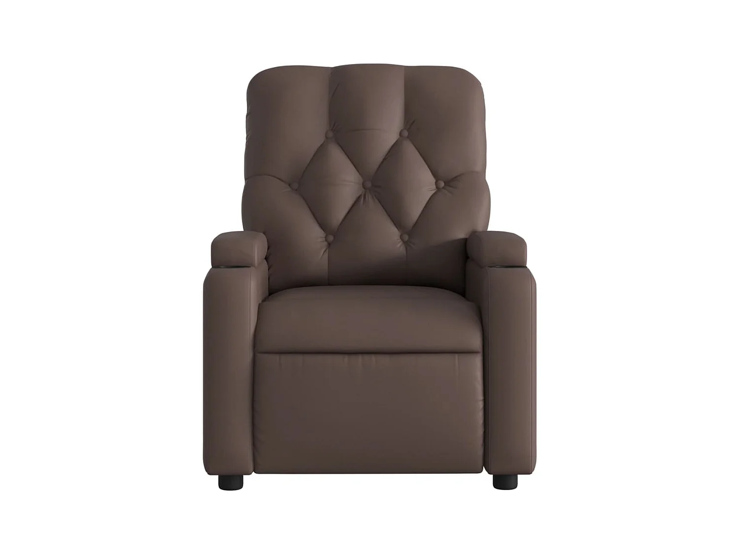 Sillón de relax | Sillón reclinable de cuero sintético marrón SHL7436
