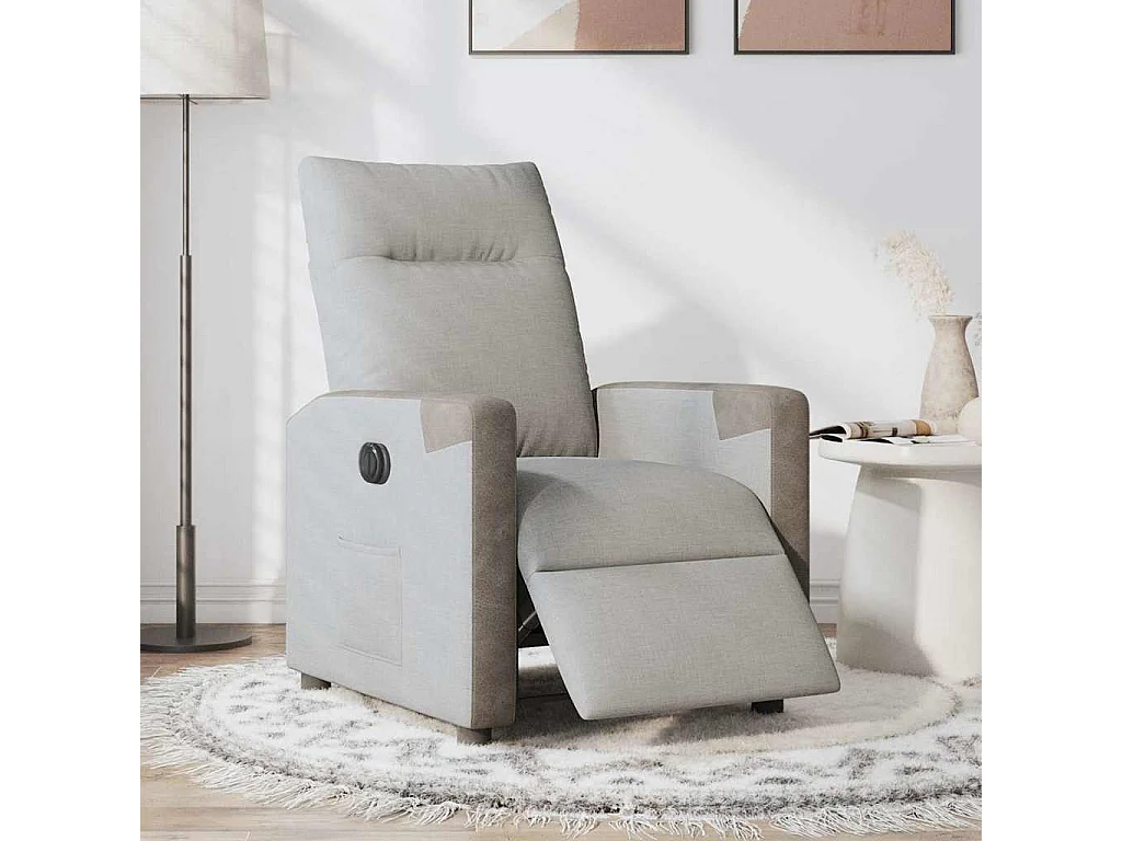 Fauteuil inclinable électrique-Chaise de relax-Fauteuil TV gris nuage tissu SHL2384