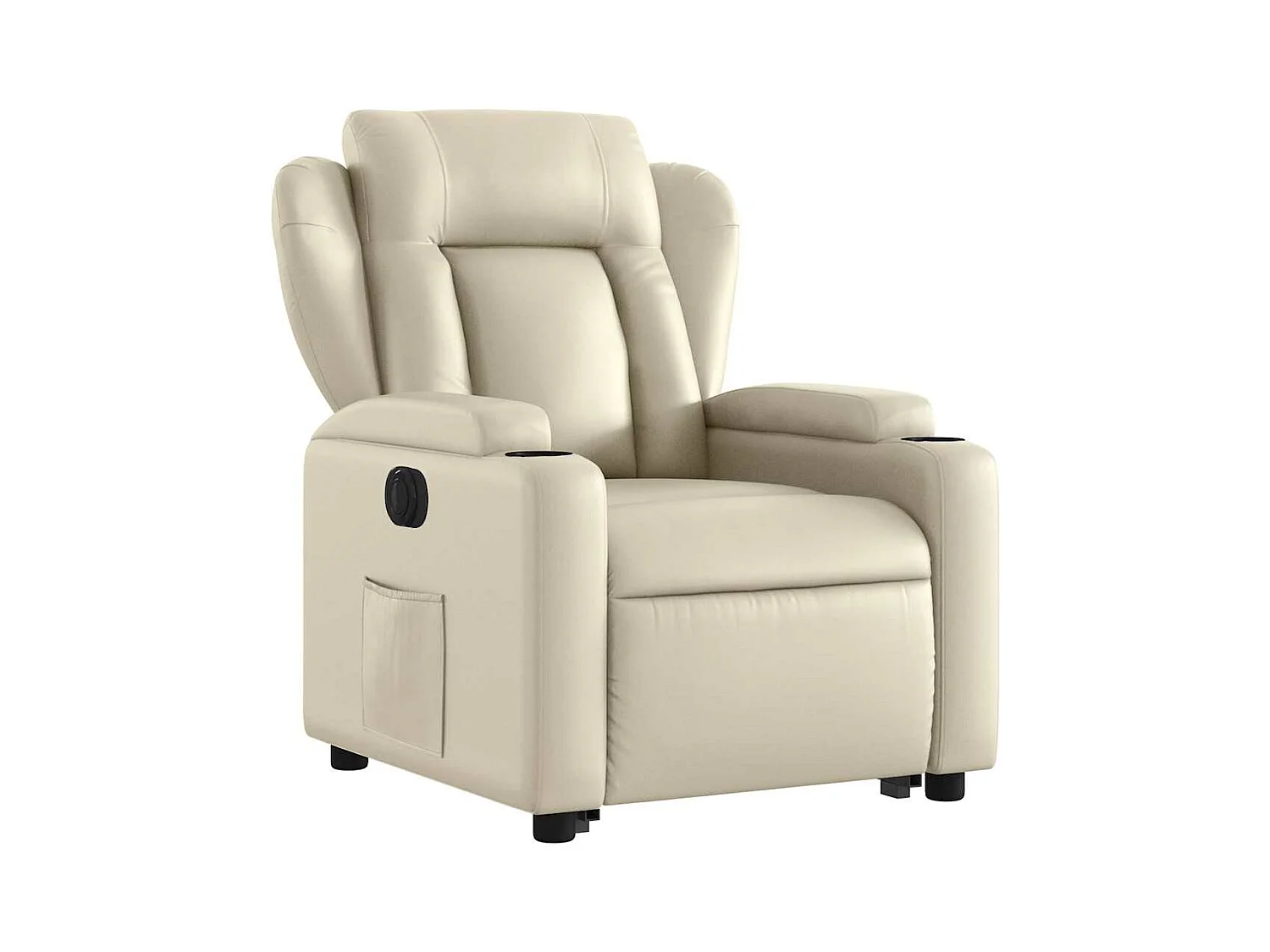 Poltrona Confortável | Poltrona reclinável elevatória elétrica couro artificial creme SHL34626