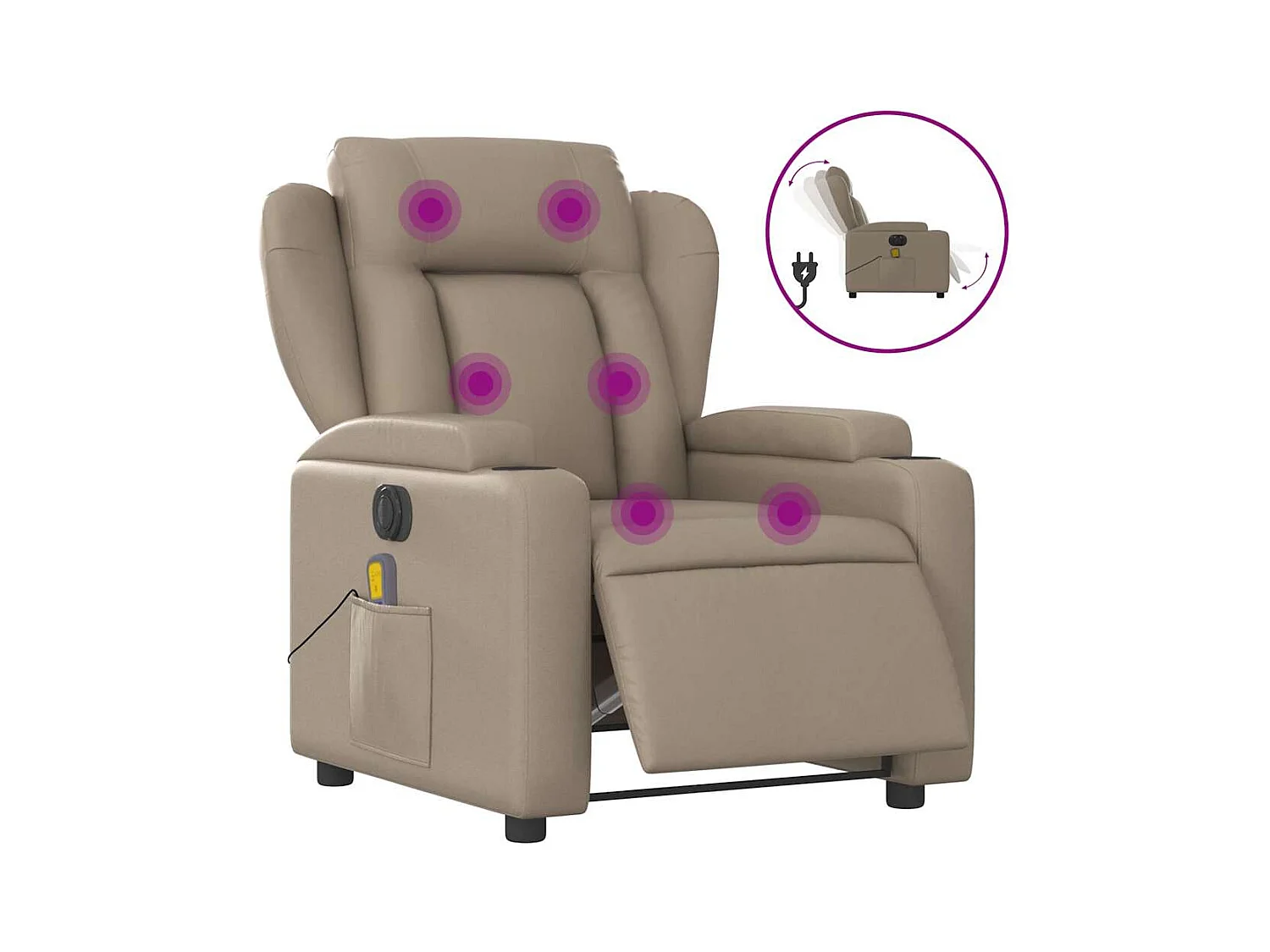 Fauteuil inclinable électrique-Fauteuil de massage pour Salon cappuccino similicuir SHL4931
