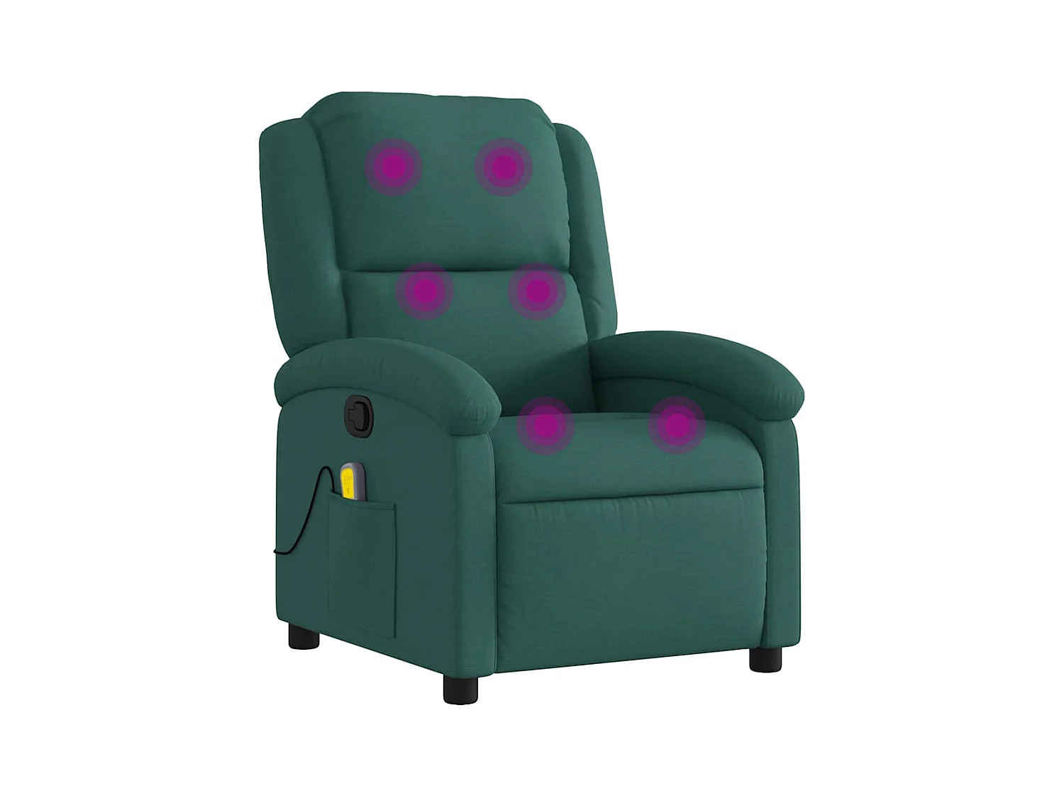 Fauteuil inclinable-Chaise de relax-Fauteuil de Massage Vert foncé Tissu SHL5476