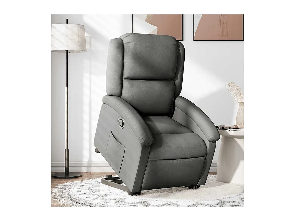 Sillón de relax | Silla | Sillón reclinable elevable de tela gris oscuro SHL9300
