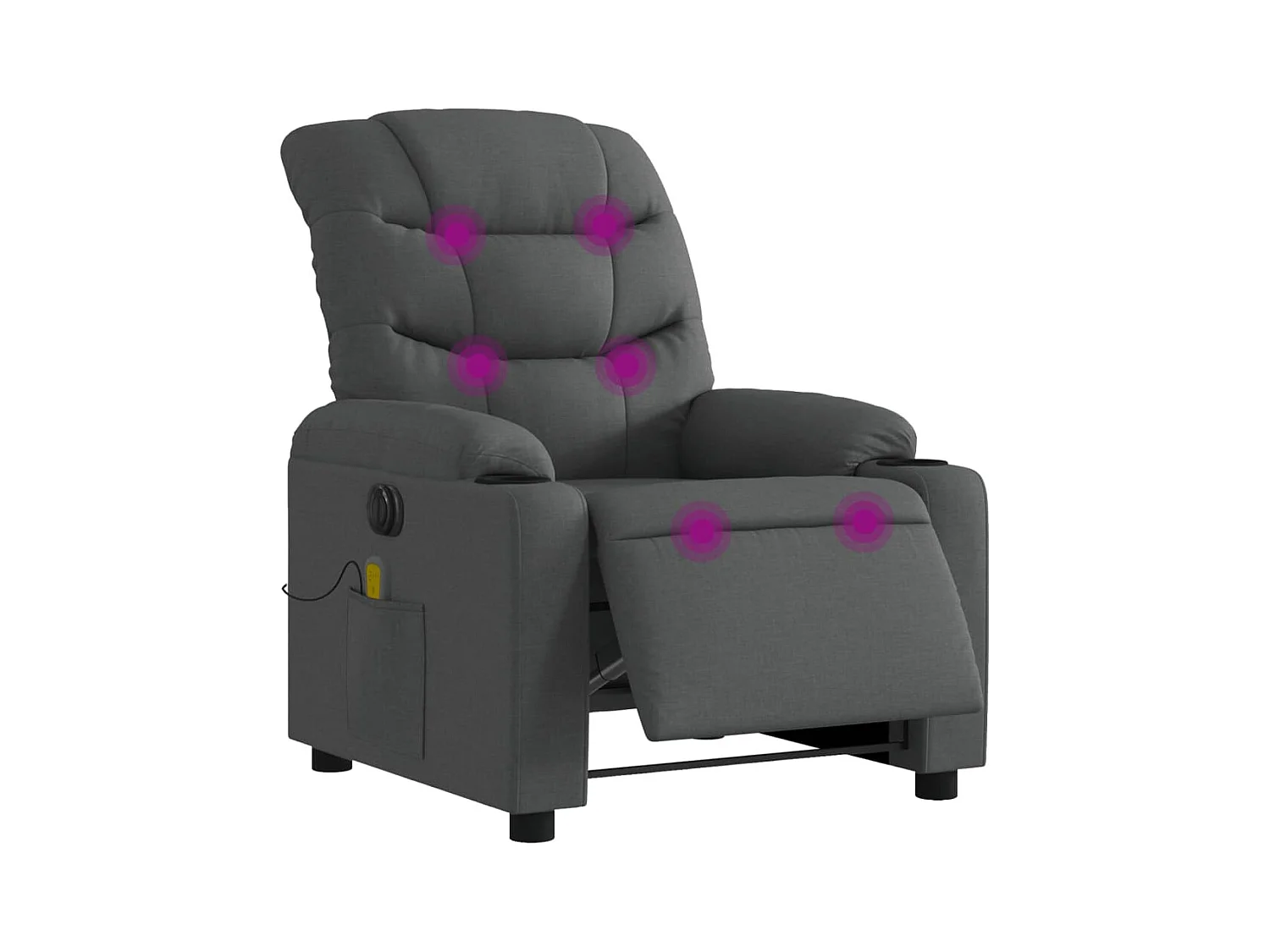 Sillón de relax | Sillón reclinable de masaje eléctrico tela gris oscuro SHL5950