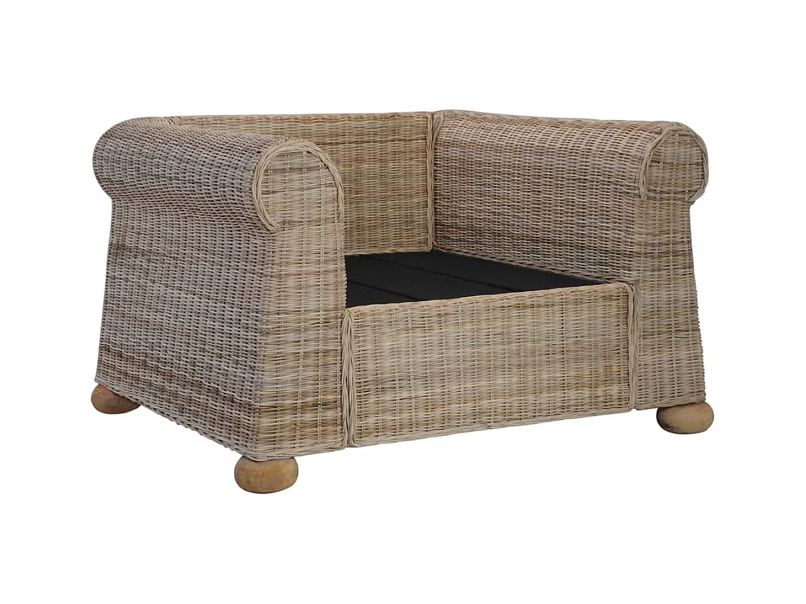 Fauteuil salon-Chaise-Fauteuil avec coussins Rotin naturel SHL1985