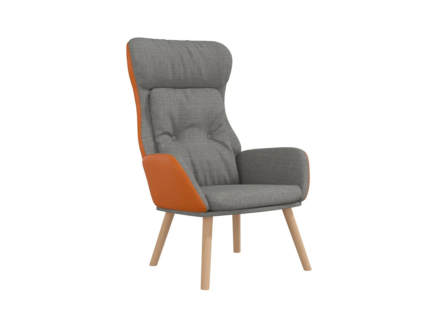 Chaise de relaxation-Fauteuil de Salon Gris clair Tissu et PVC SHL1310