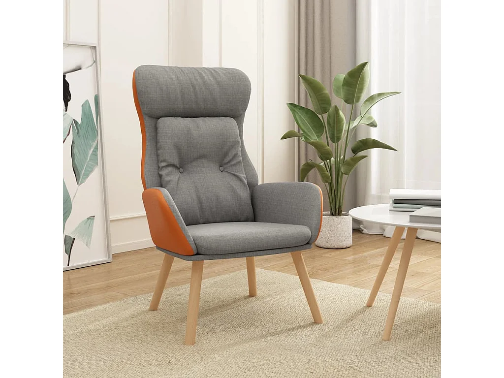 Relaxsessel | Lounge Sessel Hellgrau Stoff und PVC SHL98515