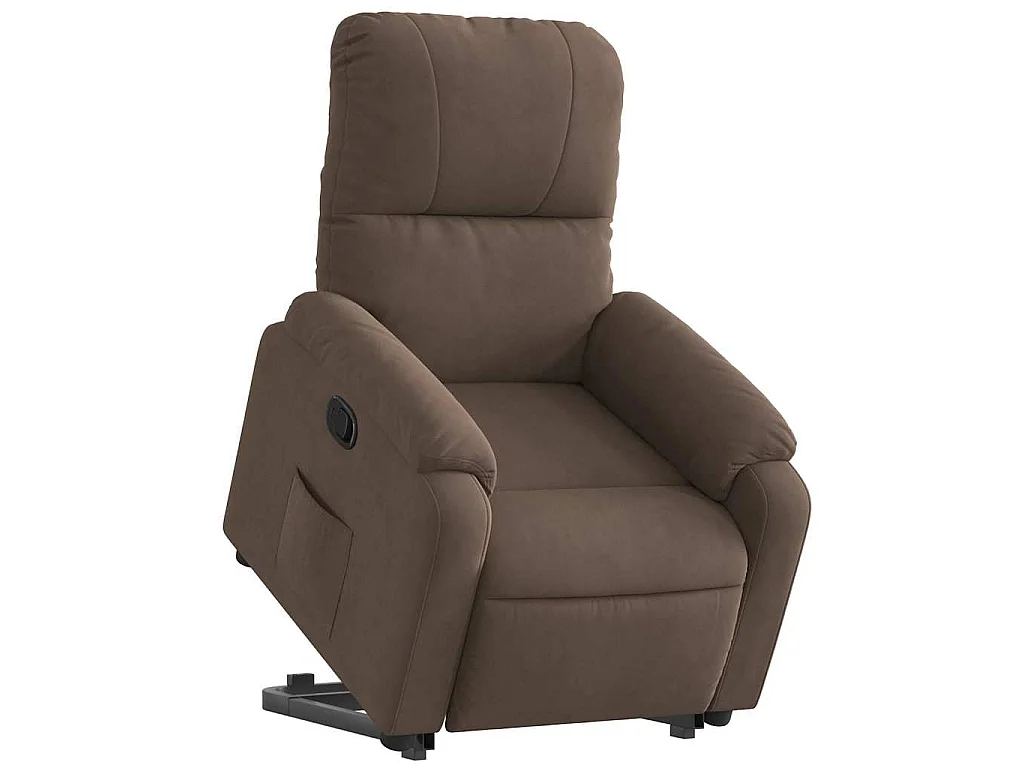 Fauteuil inclinable-Chaise de relax-Fauteuil salon marron tissu microfibre SHL3994