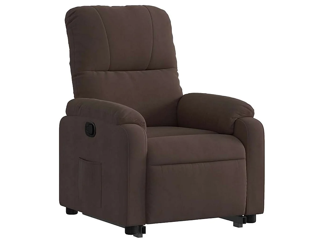Fauteuil inclinable-Chaise de relax-Fauteuil salon marron tissu microfibre SHL3994