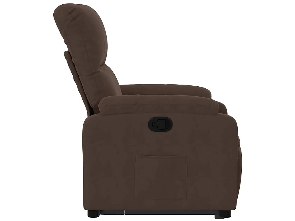 Fauteuil inclinable-Chaise de relax-Fauteuil salon marron tissu microfibre SHL3994