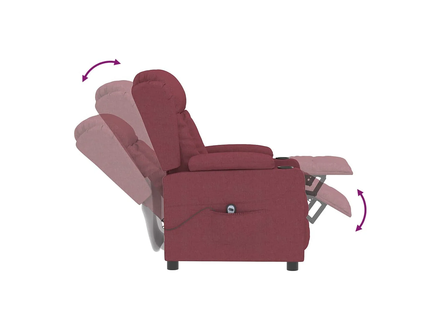 Relaxsessel Elektrisch | Lounge Sessel indoor Weinrot Stoff SHL75384