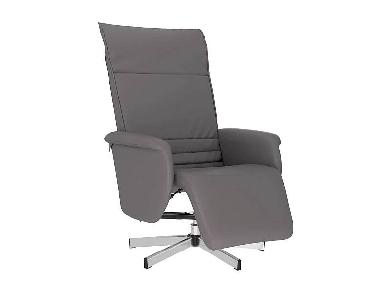 Sillón de relax | Sillón reclinable con reposapiés cuero sintético gris SHL5321