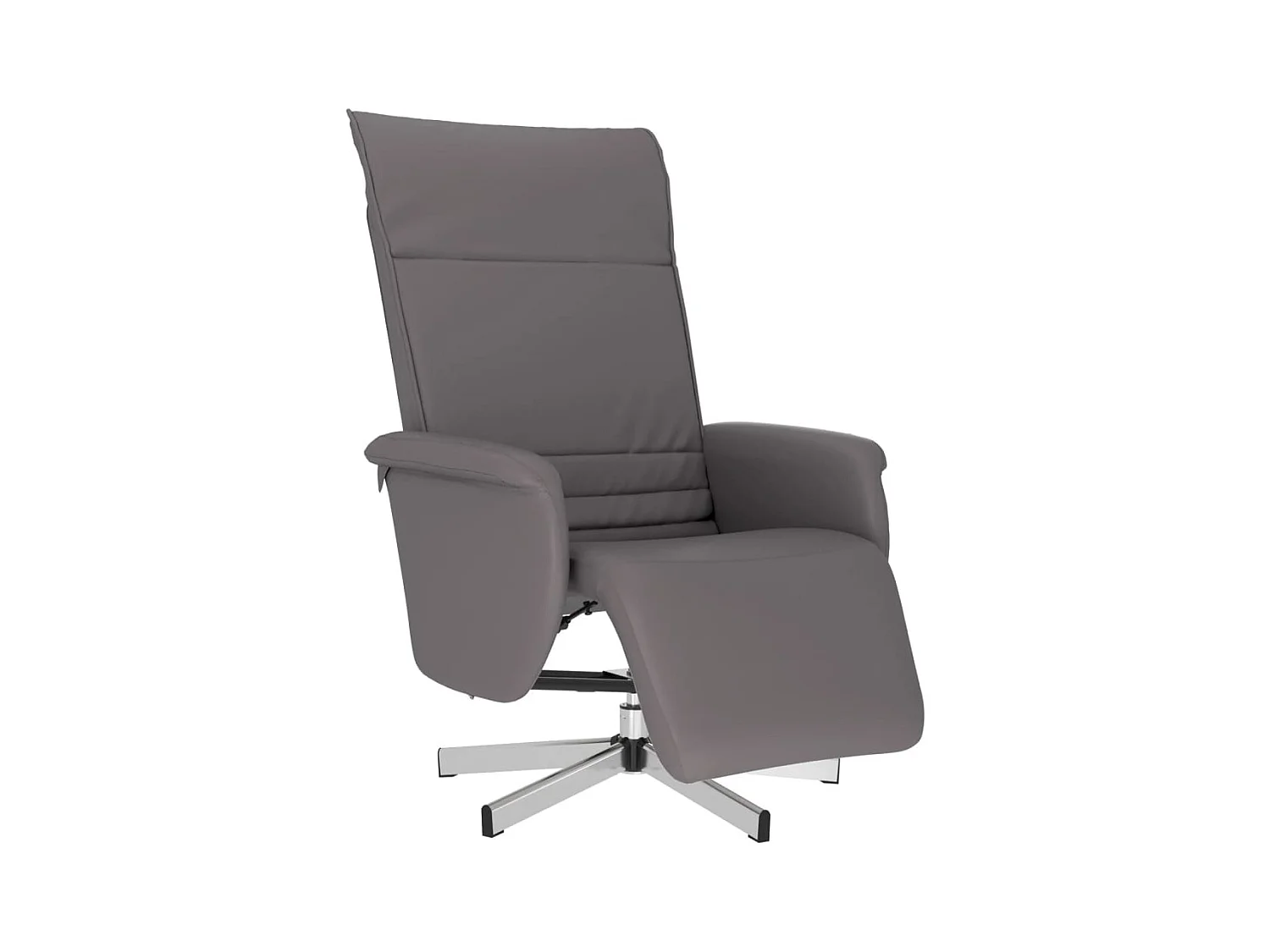 Sillón de relax | Sillón reclinable con reposapiés cuero sintético gris SHL5321