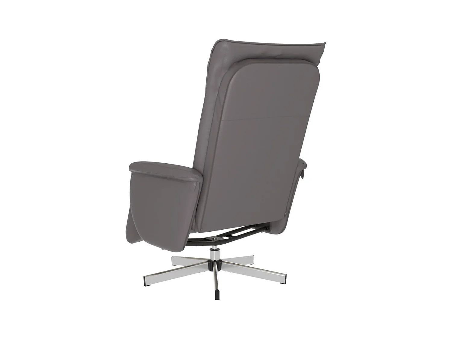 Sillón de relax | Sillón reclinable con reposapiés cuero sintético gris SHL5321