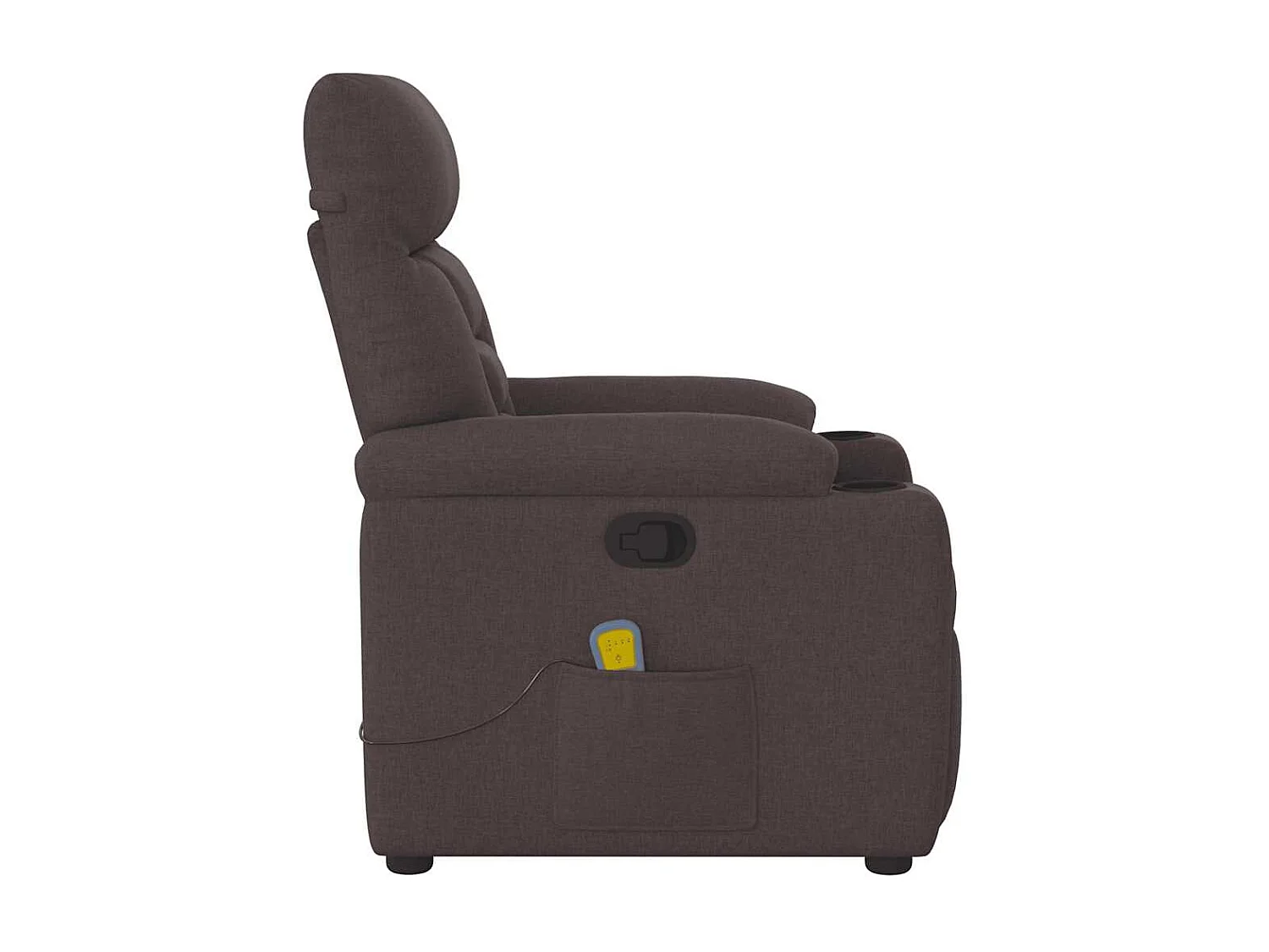 Fauteuil inclinable-Chaise de relax-Fauteuil de Massage Marron foncé Tissu SHL1458