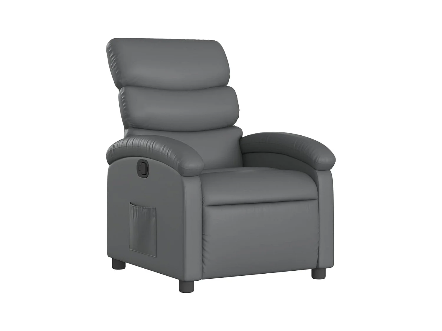 Fauteuil inclinable-Chaise de relax-Fauteuil salon gris similicuir SHL5078