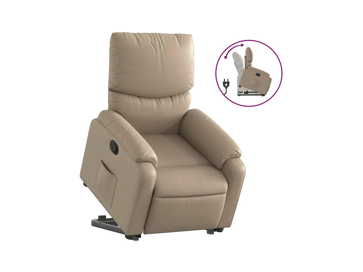 Fauteuil inclinable-Chaise de relax-Fauteuil salon Cappuccino Similicuir SHL3420