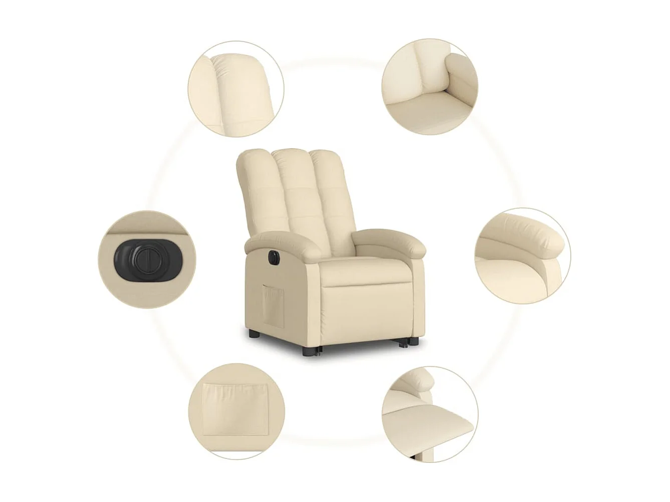 Fauteuil inclinable électrique-Chaise de relax crème tissu SHL4056