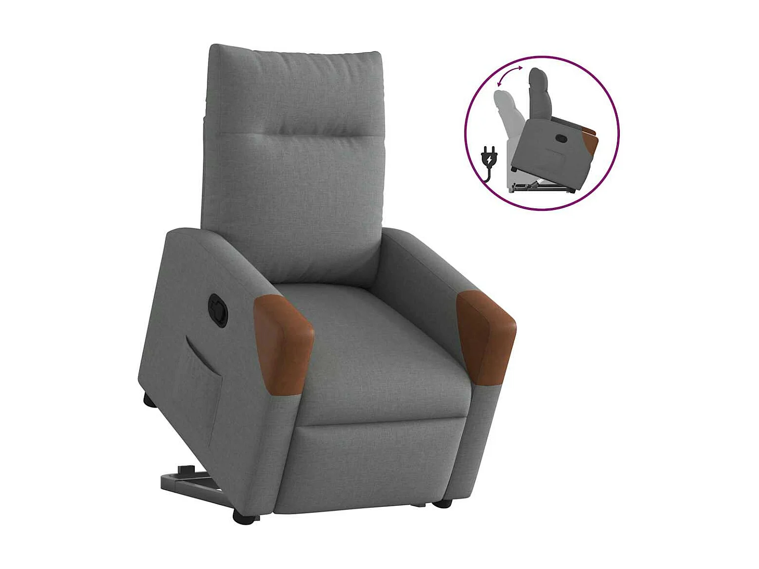 Fauteuil inclinable-Chaise de relax-Fauteuil TV Gris foncé Tissu SHL2628