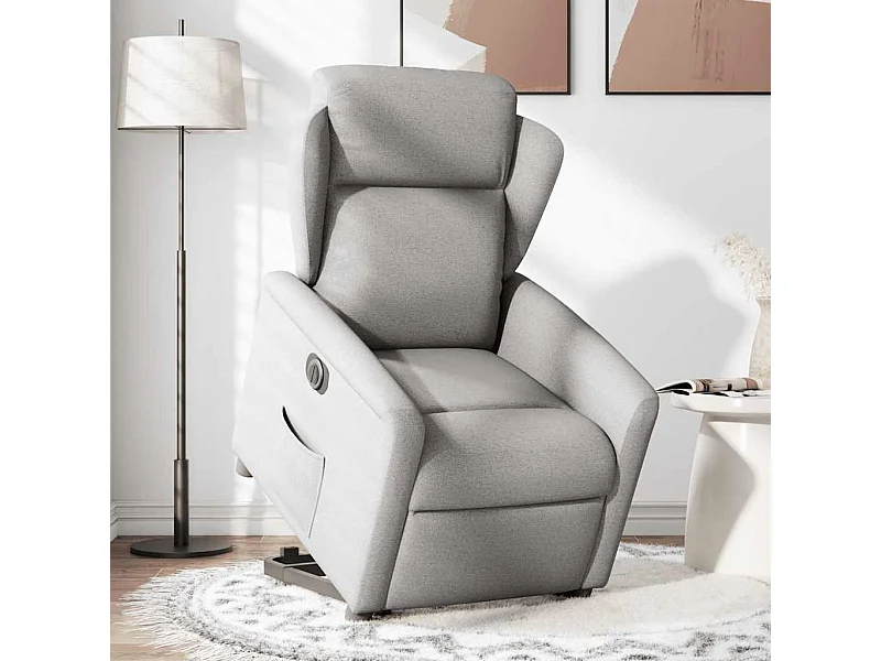 Fauteuil inclinable électrique-Chaise de relax-Fauteuil TV gris nuage tissu SHL3022