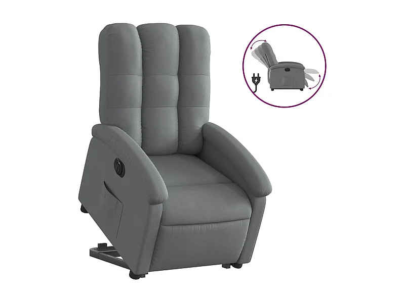 Relaxsessel mit Aufstehhilfe Elektrisch | Lounge Sessel indoor Dunkelgrau Stoff SHL63721
