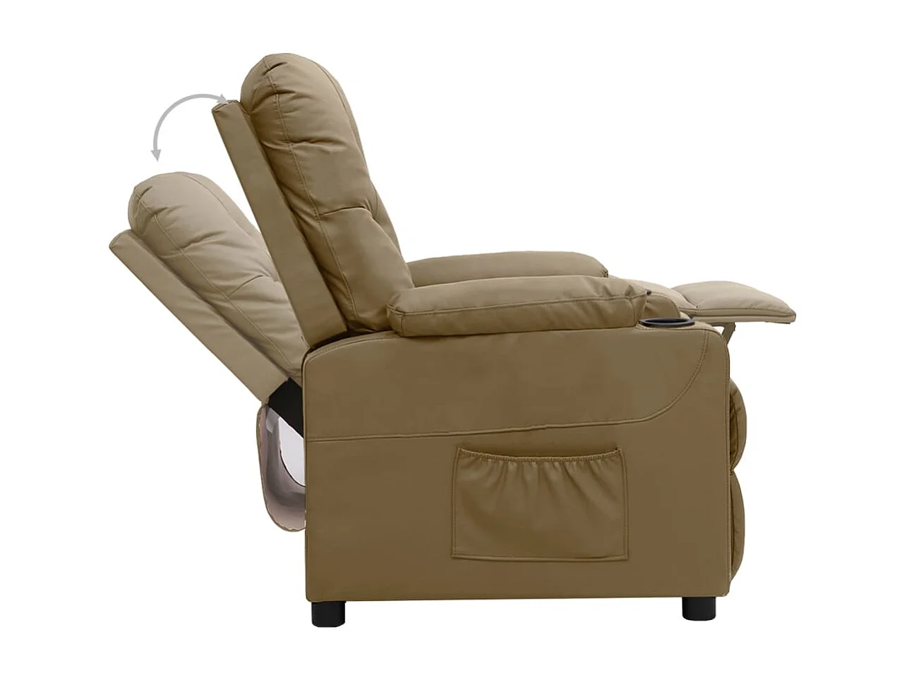 Fauteuil de Salon-Chaise de relax Cappuccino Similicuir SHL3865