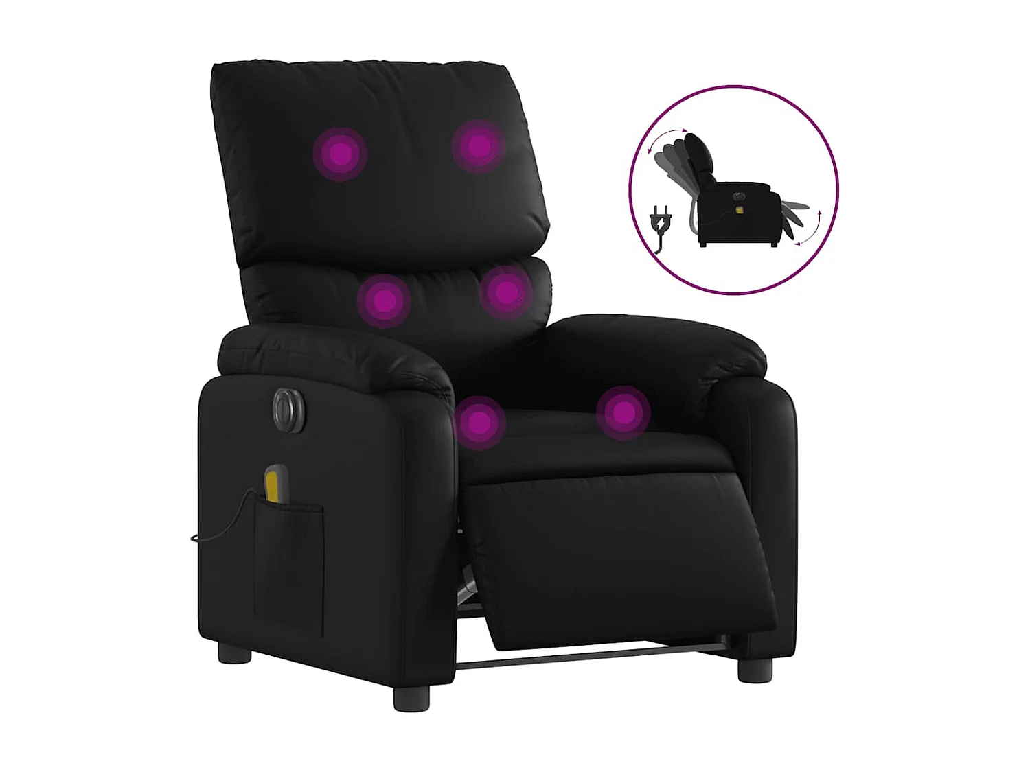 Massagesessel Elektrisch | Relaxsessel indoor Schwarz Kunstleder SHL11074