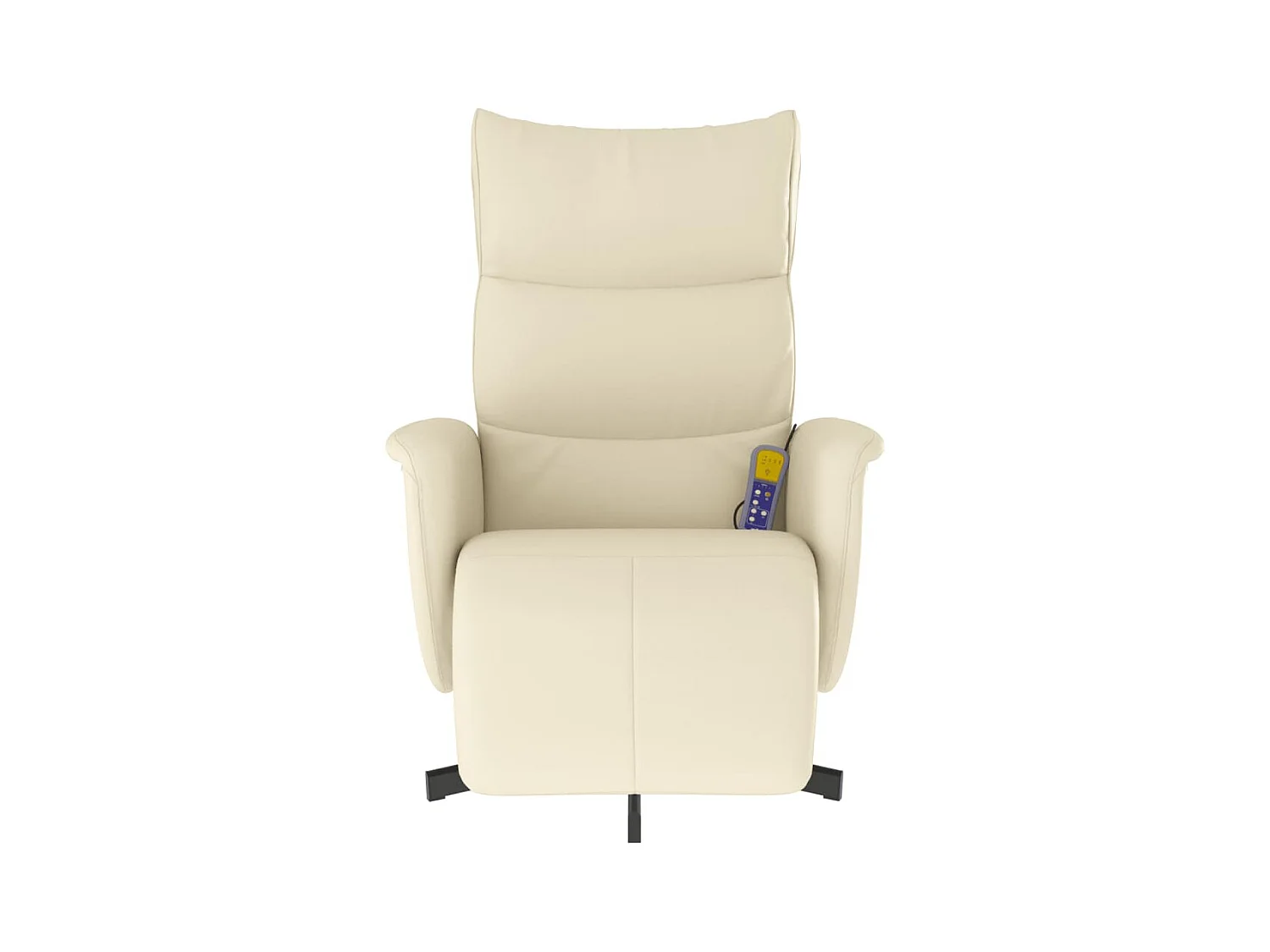 Sillón de relax | Sillón reclinable masaje con reposapiés cuero sintético crema SHL9738