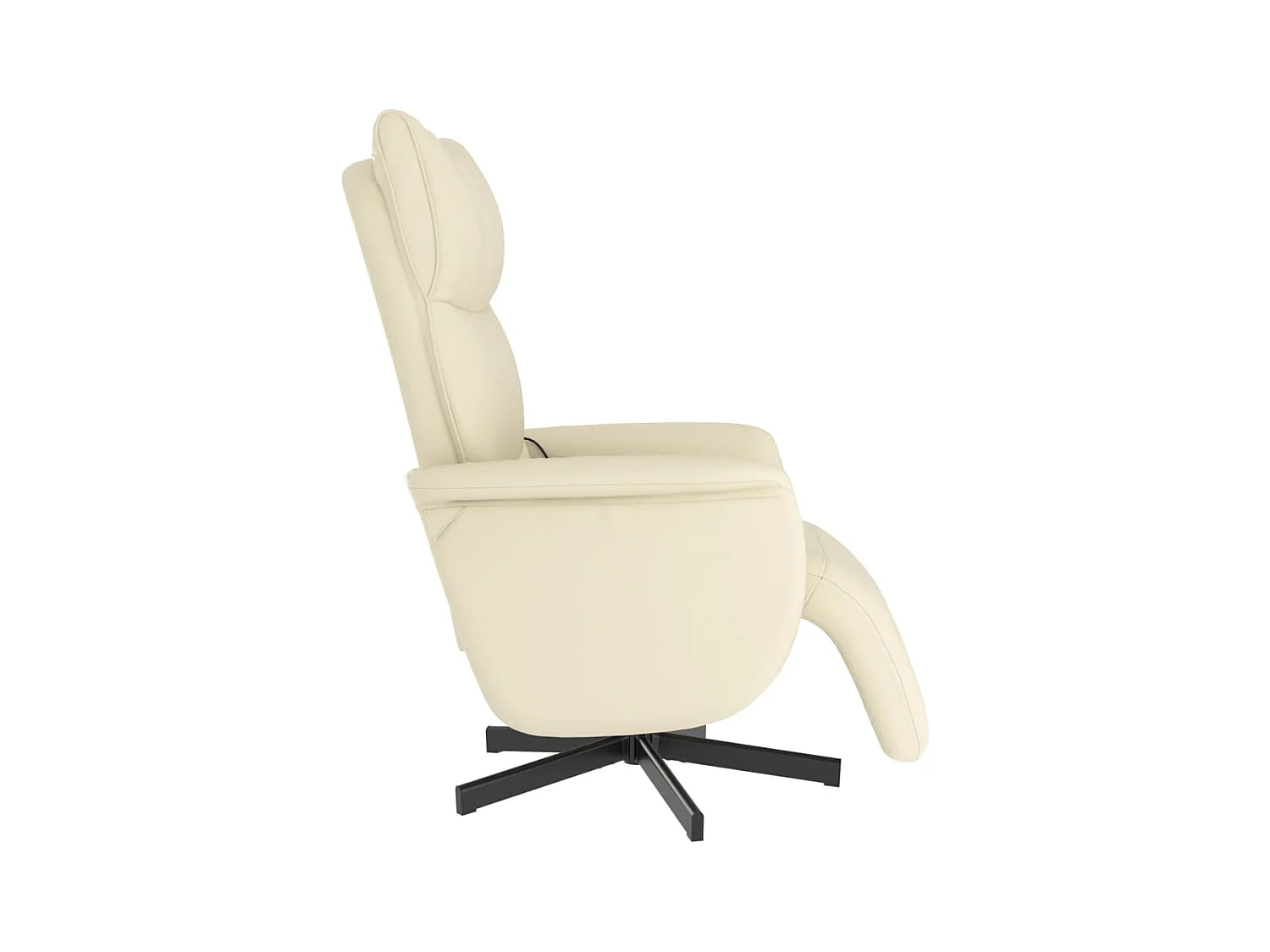 Sillón de relax | Sillón reclinable masaje con reposapiés cuero sintético crema SHL9738