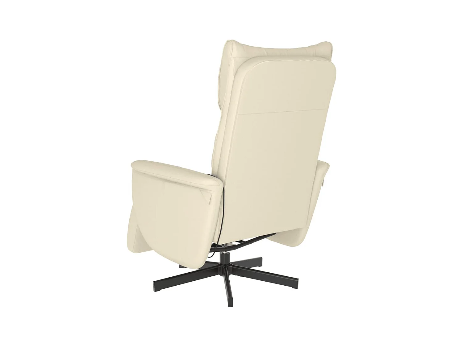Sillón de relax | Sillón reclinable masaje con reposapiés cuero sintético crema SHL9738