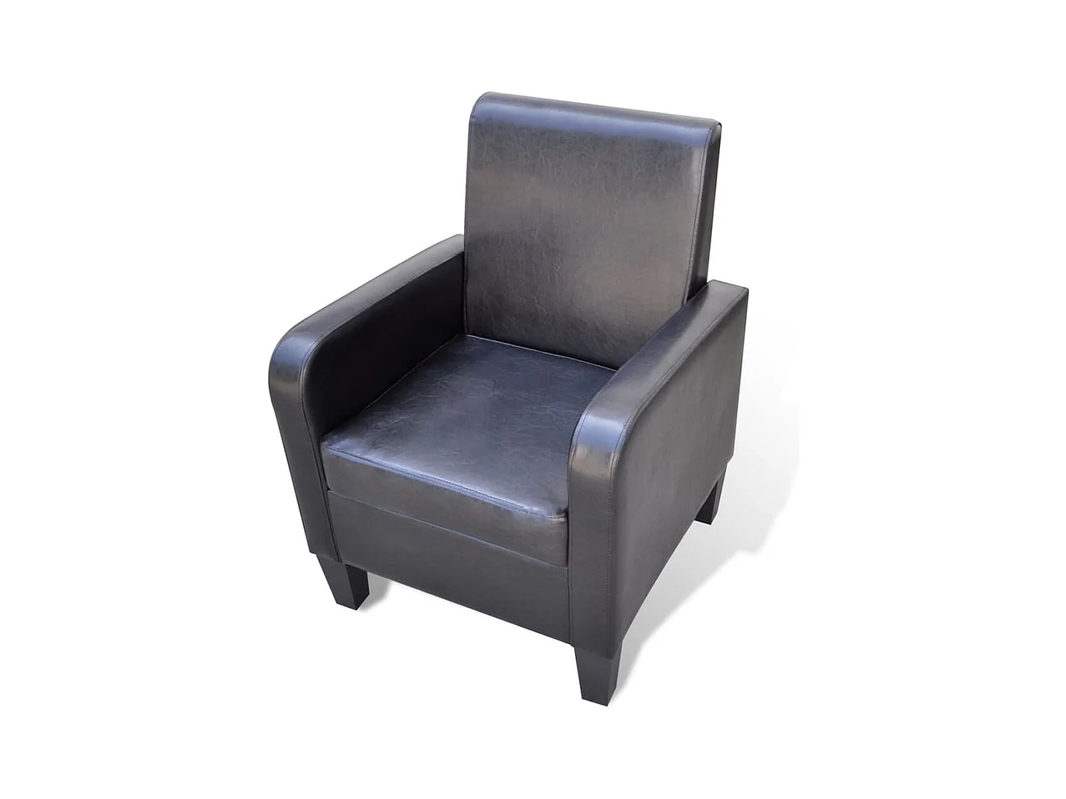 Sillón | Silla de cuero sintético negro SHL4441