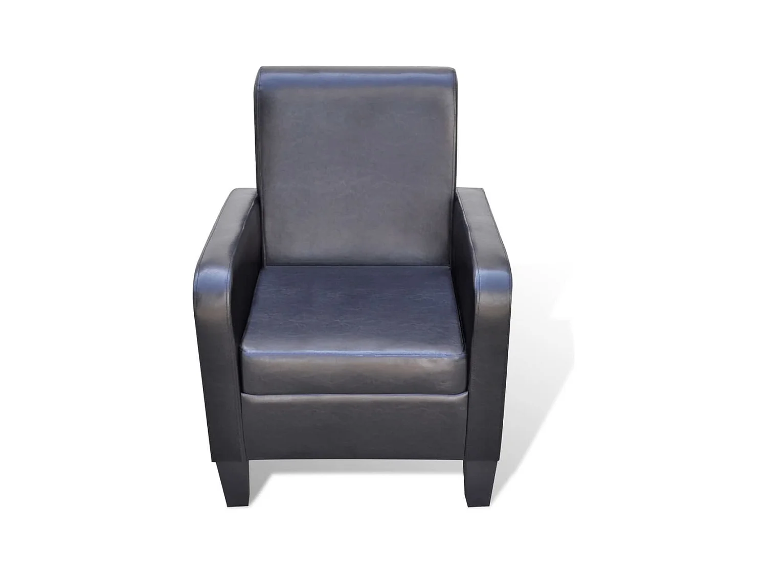 Fauteuil salon-Chaise de relax-Fauteuil Noir Similicuir SHL4474